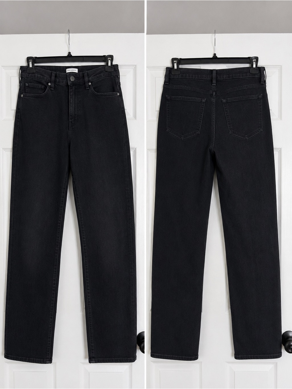 Good American Straight Leg Jeans in Black